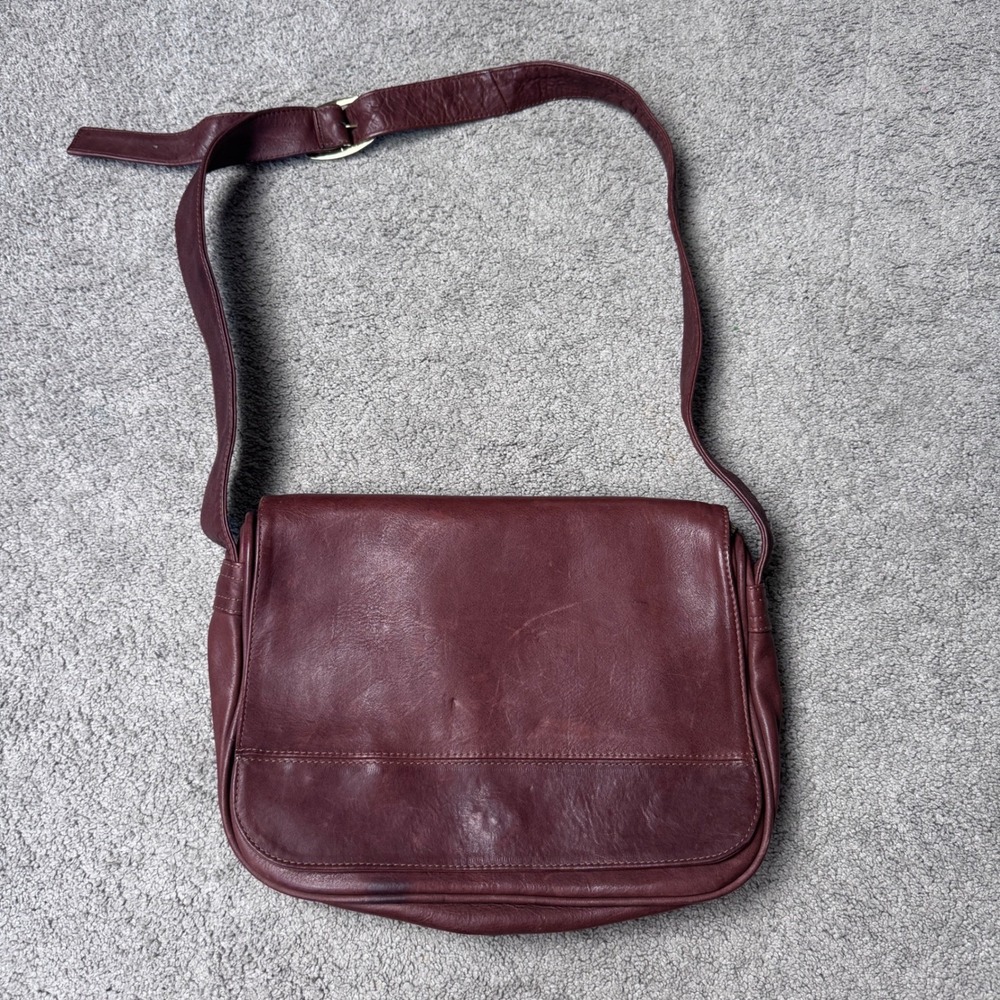Coronado Leather Shoulder Bag Concealed Carry Burgandy 11x10